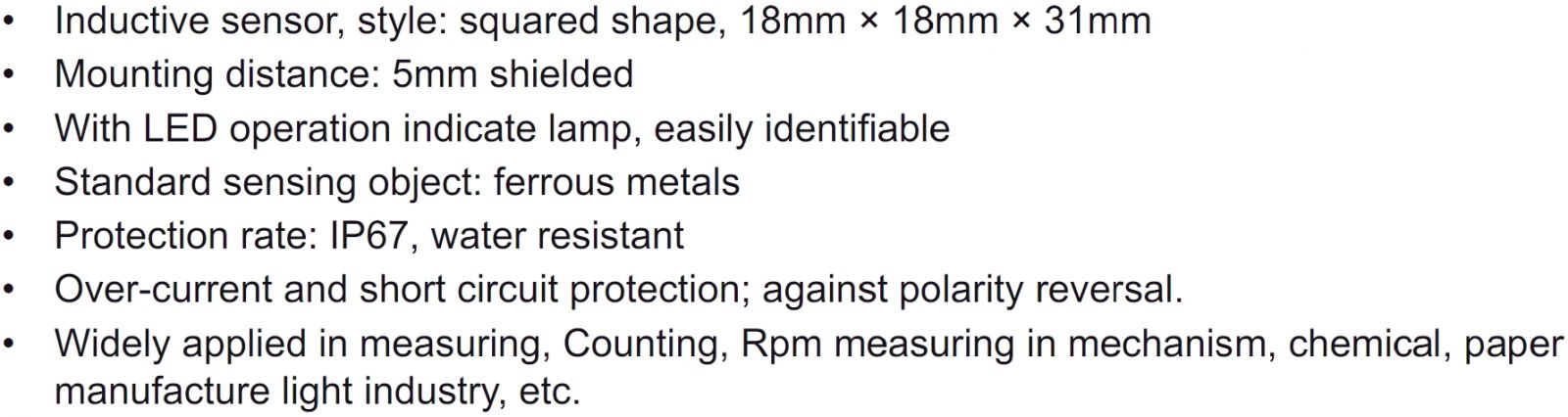 חיישני קירבה MULTICOMP SQUARE PROXIMITY SENSORS MP002217 TEXT